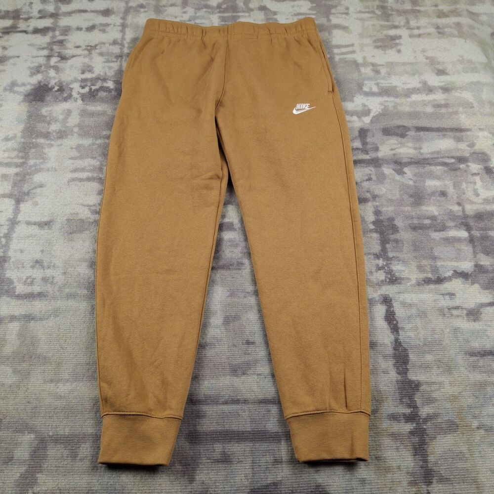 Nike Sportswear Club Fleece Joggers Mens M Flax Gold Standard Fit Taper Leg New